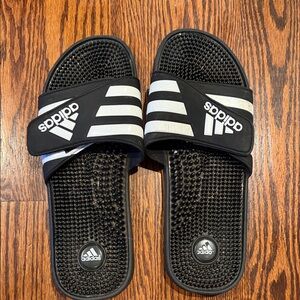 Adidas Black and White Massage Slides